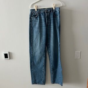 Madewell Piecee Barrel Leg Jeans in Deep Blue size 31T